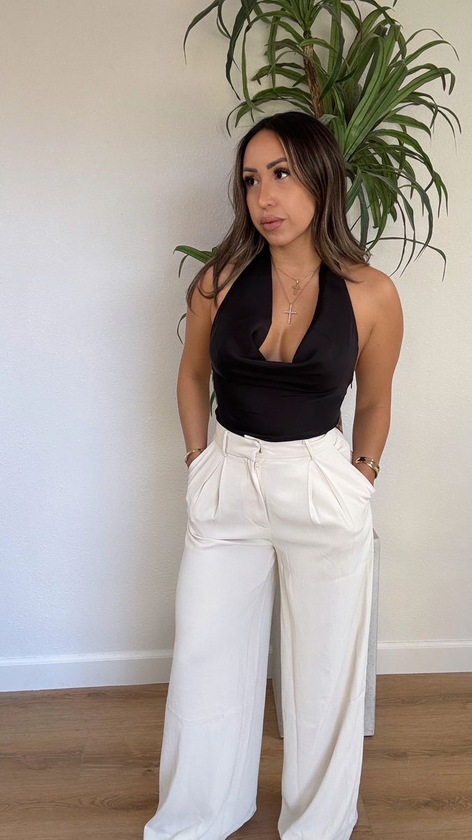 Heather Silk Halter (black)