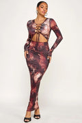 Exotic Dress (burgundy tones)