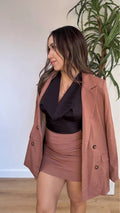 Mauve Blazer Skirt Set