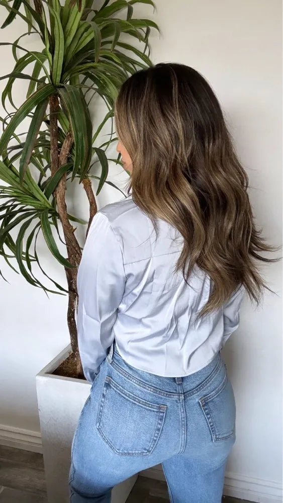 Dusty Satin Top (blue)