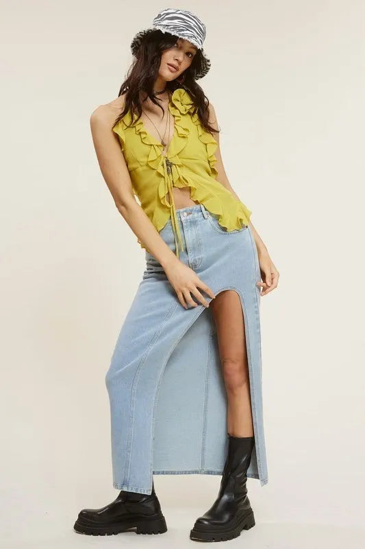 Rose Chiffon Halter Top (chartusse)